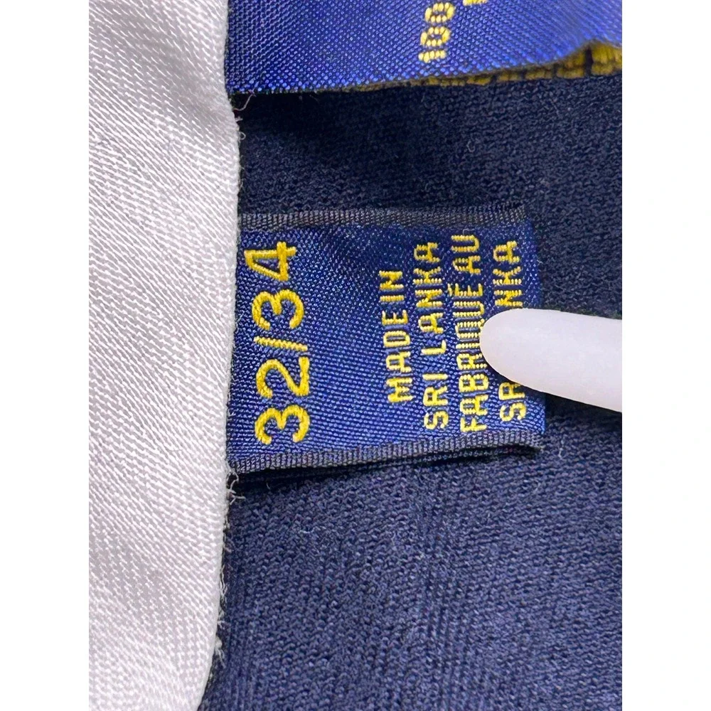 Polo Ralph Lauren Pants 100% Cotton Navy Blue 32/34 Mens
